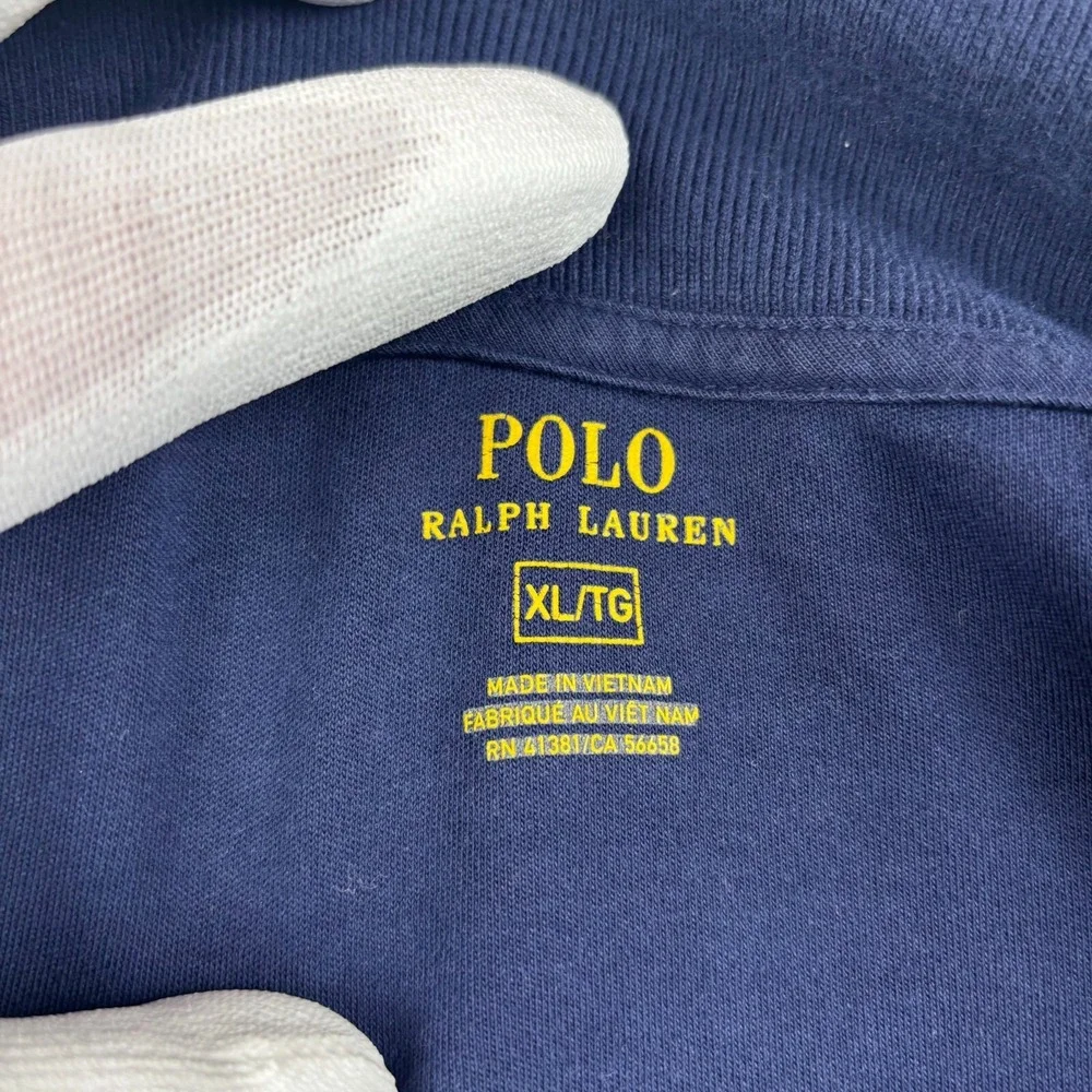 Polo Ralph Lauren Interlock Track Jacket Mens XL Navy Blue Logo Pockets Full Zip